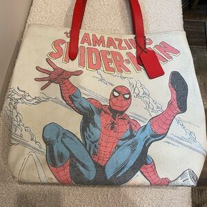 COACH X Marvel Spider-man Canvas Tote Bag